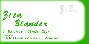 zita blander business card